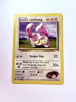 Brock's Lickitung 41/132 - Gym Heroes Unlimited Edition - WOTC Pokemon Card LP - Image 1