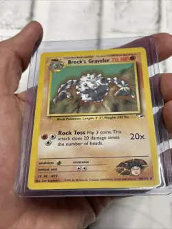 Pokemon Brock's Graveler 40/132 Uncommon Gym Heroes Pokemon Card Nintendo MP TCG - Image 2