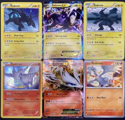 6x Pokemon Cards Zekrom Reshiram Lot - Holo Ultra Rare EX Black White Promo TCG - Image 1