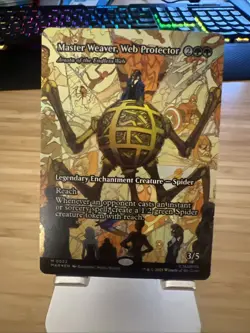 Master Weaver, Web Protector MTG Spider-Man Borderless Foil Mythic Rare #32 NM+ - Image 1