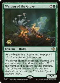 1 x Warden of the Grove - Foil - Prerelease Promo - Tarkir: Dragonstorm - NM-Min - Image 1