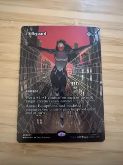 NM Borderless Foil Silkguard, MTG, Marvel's Spider-Man, Magic the Gathering, 37 - Image 1