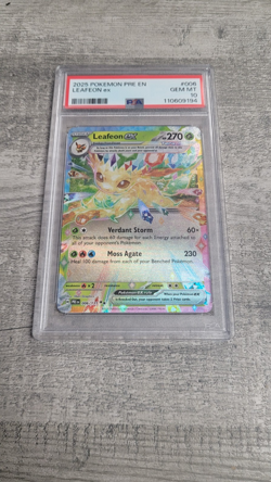 2025 Pokemon PRE EN Leafeon EX #006 PSA 10 GEM MINT - Image 1