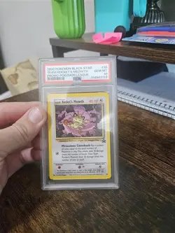 2000 Pokemon Promo Black Star Pokemon League #18 Team Rockets Meowth PSA 10 - Image 1