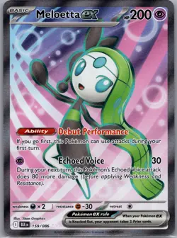 Meloetta ex 159/086 - Pokemon TCG SV: Black Bolt - Full Art Ultra Rare (NM) - Image 1