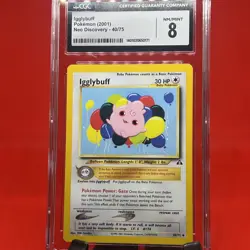 2001 Pokemon 1st Edition Igglybuff 40/75 Neo Discovery PSA 8 NM/Mint - Image 1