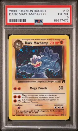 2000 POKEMON ROCKET #10 DARK MACHAMP-HOLO PSA 6 - Image 1