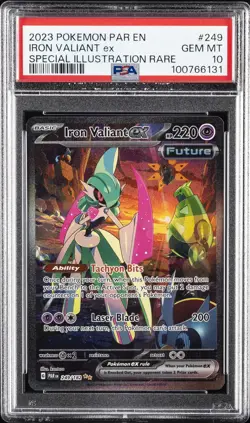 2023 POKEMON PAR EN-PARADOX RIFT #249 IRON VALIANT EX PSA 10 - Image 1