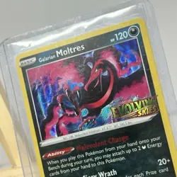 Pokemon SEALED Galarian Moltres SWSH125 Evolving Skies Prerelease Promo Holo - Image 5