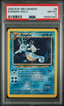2000 POKEMON NEO GENESIS #8 KINGDRA-HOLO PSA 8 - Image 1