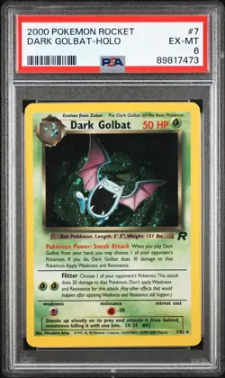 2000 POKEMON ROCKET #7 DARK GOLBAT-HOLO PSA 6 - Image 1