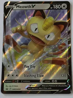 Meowth VMAX SWSH005 & Meowth V SWSH004 Ultra Rare Promo Pokemon TCG NM - Image 5
