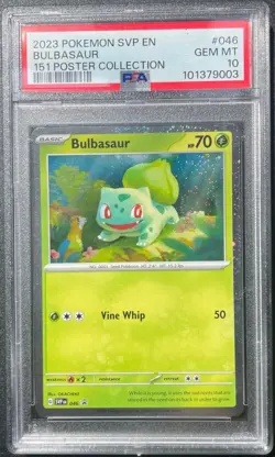 Pokemon 151 Poster Collection Promo Bulbasaur 046 PSA 10 - Image 1