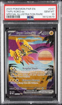 2023 POKEMON PAR EN-PARADOX RIFT SPECIAL ILLUSTRATION RARE TAPU KOKO EX PSA 10 - Image 1