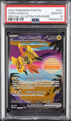 2023 POKEMON PAR EN-PARADOX RIFT SPECIAL ILLUSTRATION RARE TAPU KOKO EX PSA 10 - Image 1
