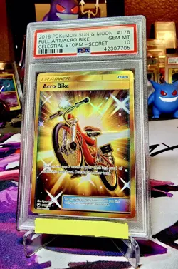 Pokemon TCG - Celestial Storm - Acro Bike #178 Secret Rare - PSA 10 - Image 1