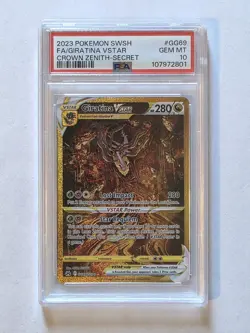 PSA 10 GEM MINT Giratina VSTAR GG69/GG70 Gold Alt Art Crown Zenith Pokemon - Image 1