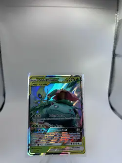 Pokemon Celebi & Venusaur GX 1/181 SM Team Up Ultra Rare Holo LP - Image 1