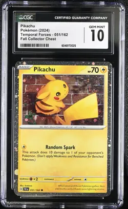 CGC 10 Pikachu Cosmos Holo Collector Chest Promo Pokemon Card 051/162 - Image 1
