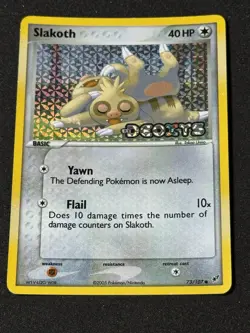 Pokemon Card - Slakoth Deoxys 73/107 Reverse Holo Stamped - Image 1
