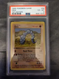 1999 Pokemon Game Onix 1st Edition PSA 6 - Image 1