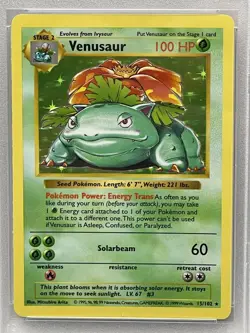 Pokemon Venusaur Base Set Shadowless Holo Rare #15 PSA 8 CLEAN CARD - Image 2