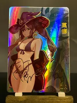 Goddess Story CCG Holo Foil Waifu Anime NEW ZR Signature Cards - Mona Genshin - Image 1
