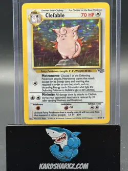 1999 POKEMON CLEFABLE HOLOGRAM CARD 1/64 (Jungle) - Image 1