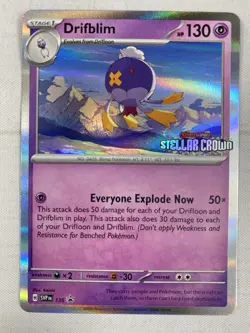 Drifblim SVP135 Stellar Crown Stamped Prerelease Promo Holo Pokemon Card NM - Image 1