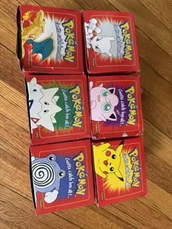 23k Gold Played Pokemon Cards Sealed Full Red Box Set 1999 - Image 1