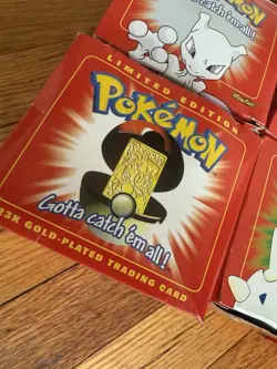 23k Gold Played Pokemon Cards Sealed Full Red Box Set 1999 - Image 2