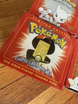 23k Gold Played Pokemon Cards Sealed Full Red Box Set 1999 - Image 3