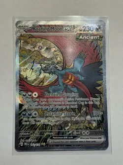 Pokemon TCG Prismatic Evolutions Roaring Moon EX Card 162/131 Sir NM Holo - Image 1