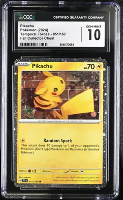 CGC 10 Pikachu Cosmos Holo Collector Chest Promo Pokemon Card 051/162 - Image 1