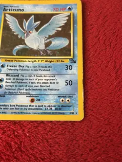 Articuno 2/62 Fossil Holo Wotc Pokemon Card Vintage 1999 Played - Image 3