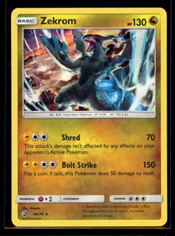 2018 Sun & Moon - Dragon Majesty Zekrom #46 Holo Rare Pokemon Card - Image 1