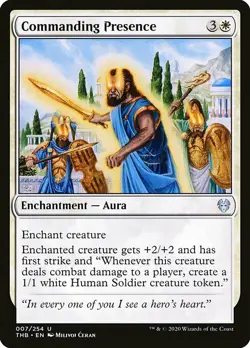 MTG Theros Beyond Death U Commanding Presence #007 PLAYSET 4x x4 - Image 1