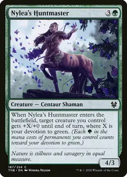 MTG Theros Beyond Death *FOIL* C Nylea's Huntmaster #187 - Image 1