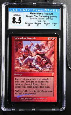 RELENTLESS ASSAULT 7th Edition Foil Rare CGC 8.5 Q++ MTG [Nostalgium] - Image 1