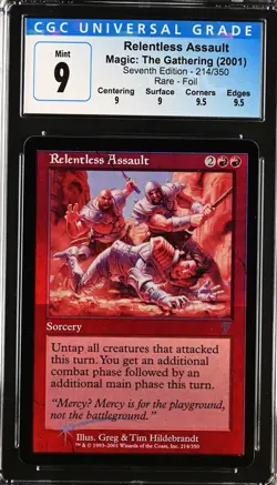 RELENTLESS ASSAULT 7th Edition Foil Rare CGC 9 Q++ MTG [Nostalgium] - Image 1
