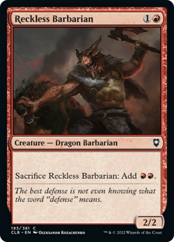 Reckless Barbarian FOIL Commander Legends: Battle for Baldur's Gate NM ABUGames - Image 1