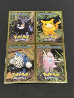 1999 Hasbro Toy Wishes Magazine RARE Pokemon Trading Card Set Of 4 - Uncut! - Image 1