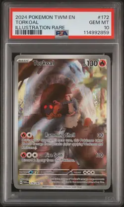 Torkoal #172 PSA 10 - 2024 Pokemon SV Twilight Masquerade - Image 1