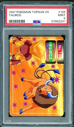 PSA 9 Tauros Japanese Topsun Vs No 128 Pokemon Alakazam - Image 1