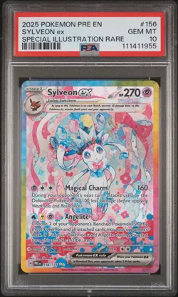 2025 POKEMON PRISMATIC EVOLUTIONS SPECIAL ILLUSTRATION RARE SYLVEON EX PSA 10 - Image 1