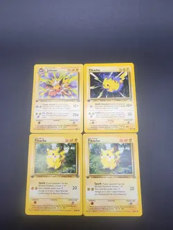 Pokemon WOTC 1st Edition Lot Of 4 Jungle Pikachu Jolteon Neo Pikachu LP/MP - Image 1