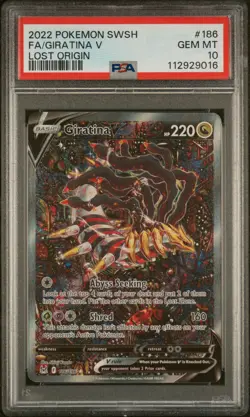 2022 POKEMON SWORD & SHIELD LOST ORIGIN #186 FULL ART/GIRATINA V PSA 10 - Image 1