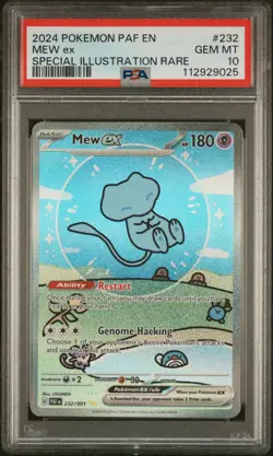 2024 POKEMON PAF EN-PALDEAN FATES SPECIAL ILLUSTRATION RARE #232 MEW EX PSA 10 - Image 1