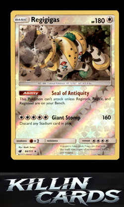 Reverse Holofoil Regigigas 84/111 Pokemon Holo Rare SM - Crimson Invasion Card N - Image 1