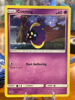 2017 Pokemon Sun And Moon Cosmog SM42 Holo Black Star Promo Card MP - Image 1